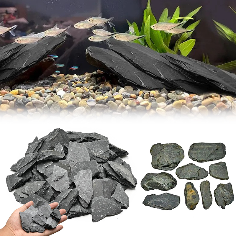 Marine Fish Tank - 500/1000g Aquarium-Landschaftsstein-Set Schieferfelsen Terrarium-Dekorationen Wasserspiel-Zubehör ZYF