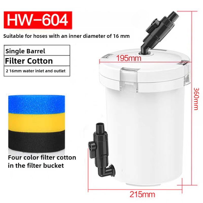 Reef Tank Filter - HW-604 Aquariumfilterbehälter, leiser externer Kanisterfilter für
